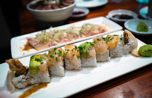 a cuisine photo of sushi
