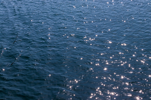 water surface with sun reflection. Natural background and texture for design.