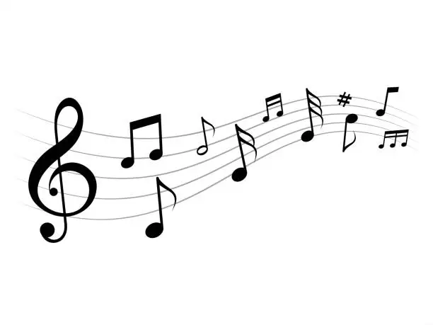 Vector illustration of music notes