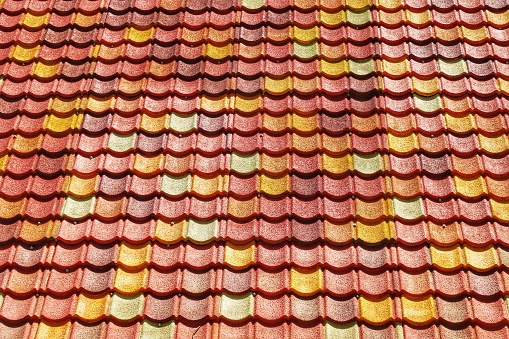 roof of different colors, simulating candies