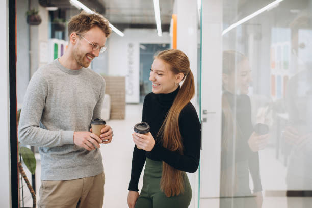 Business people having casual meeting with coffee