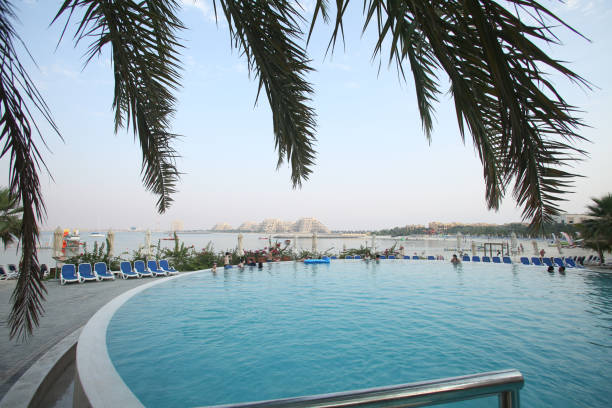 Beautiful idilic views at a beach resort in Ras Al Khaimah in the UAE.