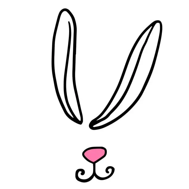 Vector illustration of Bunny, rabbits ears