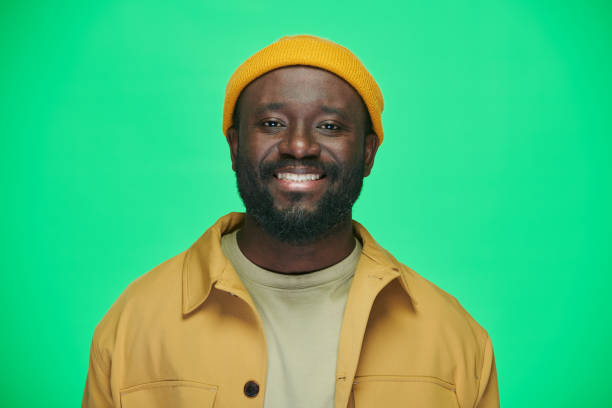 istock Smiling African American man in yellow hat 1481588092