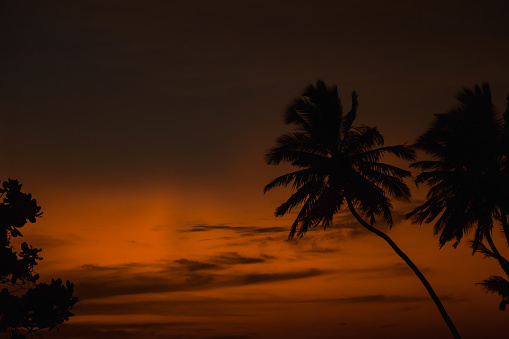 A sunset at Poipu Beach at the south side of the island of Kauai, Hawaii