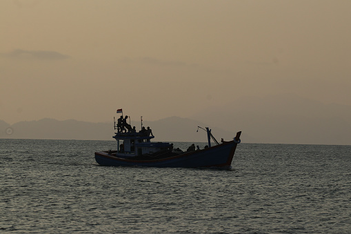 view of the Aceh Fisherman's boat at Sunset