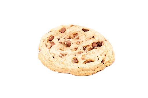 Chocolate chip cookie isolated on white background. sweet food. unhealthy food