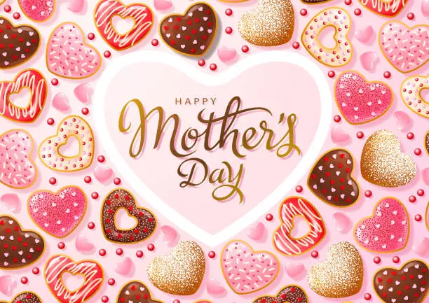Vector illustration of Mother’s Day Donut Treats
