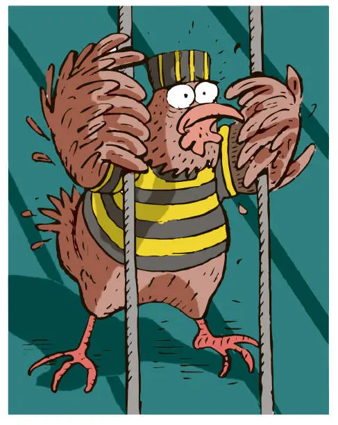 Vector illustration of Prisoner Chicken Rooster