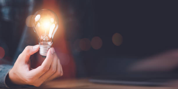 istock Entrepreneur shows innovative ideas and brain power from brainstorming with light bulbs ,Finding new solutions to solve business problems ,Finding Creativity and Inspiration ,successful business ideas 1481598451