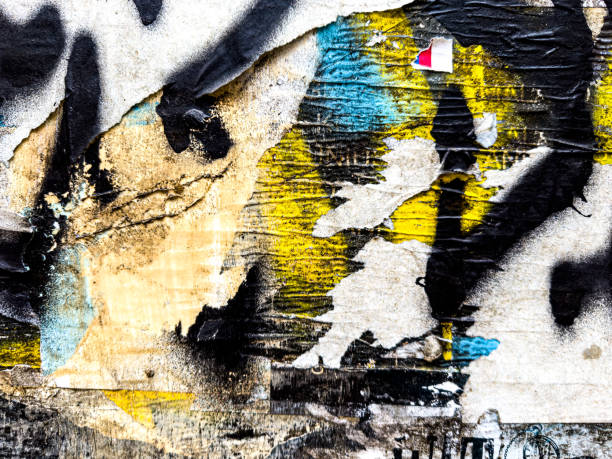 istock Old grunge ripped, torn vintage posters creased crumpled paper surface texture background 1481602248