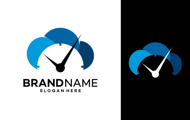 ilustrações, clipart, desenhos animados e ícones de vetor de design do logotipo da nuvem de tempo - hour hand