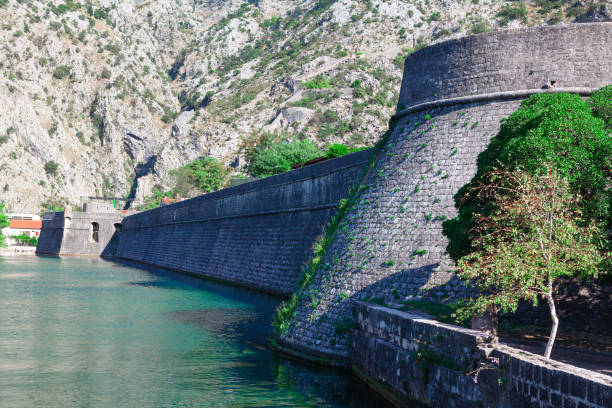Kampana Tower in Kotor Montenegro , Medieval bastion part of fortress