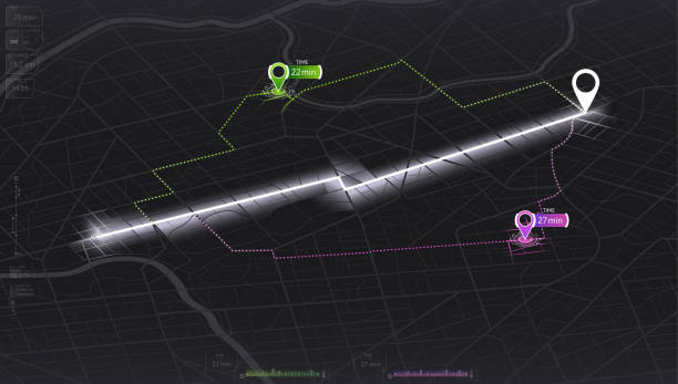 istock Map mobile app planning travel. Isometric map. City map route, location symbols and navigational system mark. Vector, illustration isolated on white background. 1481606970
