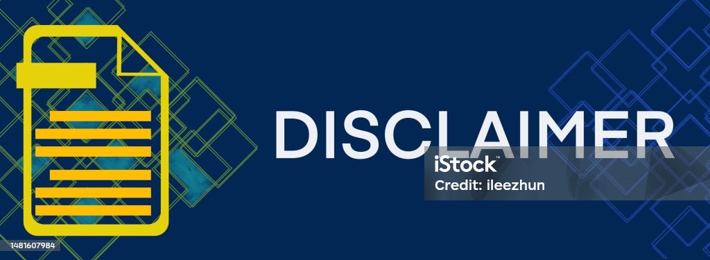 Disclaimer Text Box Disclaimer Blue File Paper Orange Yellow Text Horizontal Stock ...