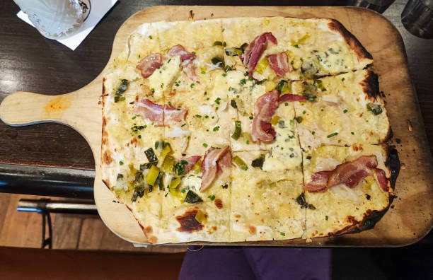 homemade pizza, with sausage, cherry and burrata