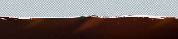 물, 콜라의 수중 표면의 배경 - chocolate nobody water tea stock illustrations