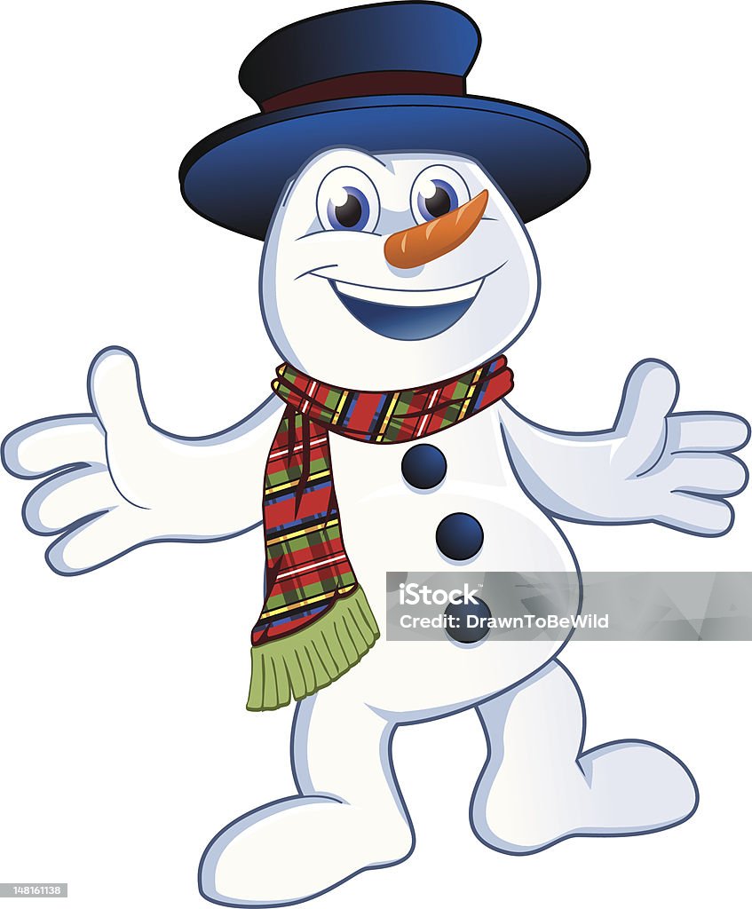 Jolly muñeco de nieve - arte vectorial de Adulto libre de derechos
