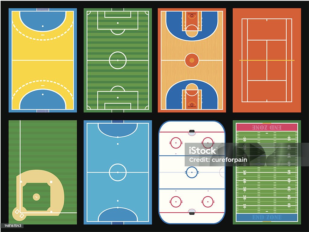 Various layouts of a sports field - Royaltyfri Idrottsbana vektorgrafik