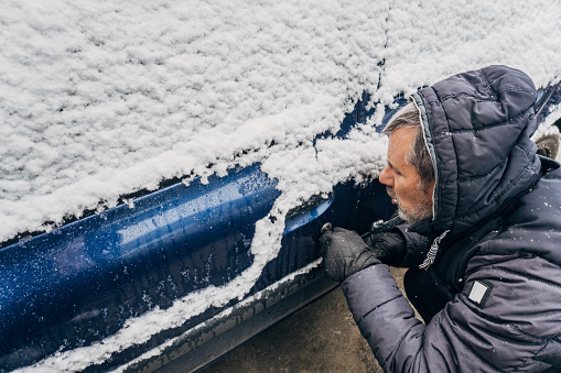 Winter, frozen car lock