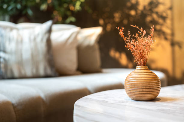 istock A wooden flower pot on table in luxury lounge. 1481616897