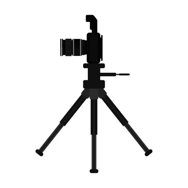 Vector illustration of Camera equipment on white background