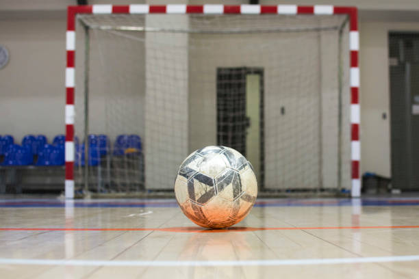 istock Soccer ball and gate. Mini football 1481619966