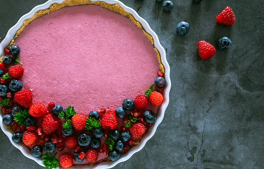 Blueberry and raspberry fruit pie