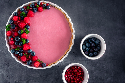 Blueberry and raspberry fruit pie