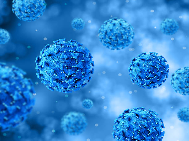 istock 3D science background with Covid 19 virus cells 1481622491