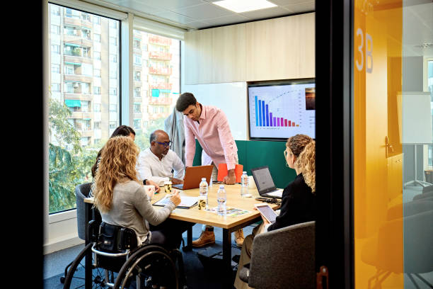 istock Corporate team meeting in office board room 1481623712
