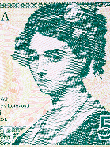 Portrait of a girl from Slovak money
