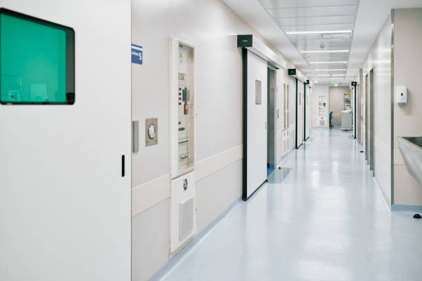 istock Interior of a empty hospital corridor 1481628262
