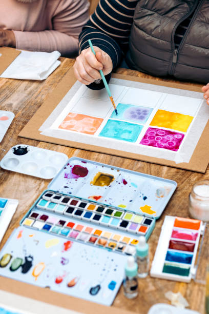 istock Watercolor Painting Workshop. Painting exercises. 1481632309