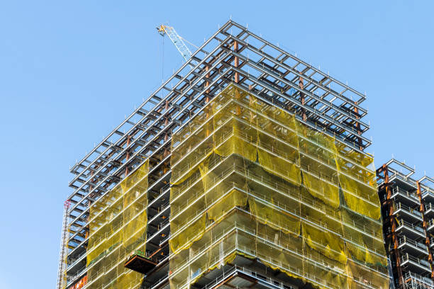istock Building construction site and cranes with the blue sky background 1481638771