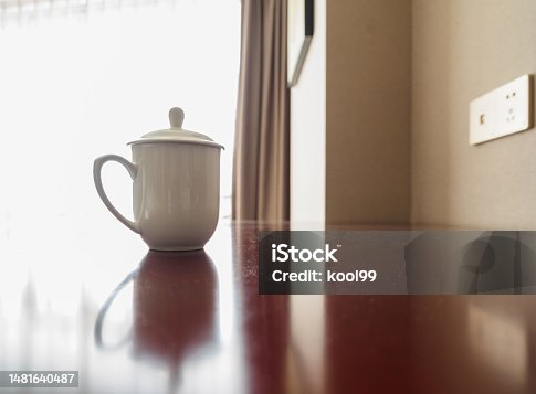 istock Chinese tea cup on table 1481640487
