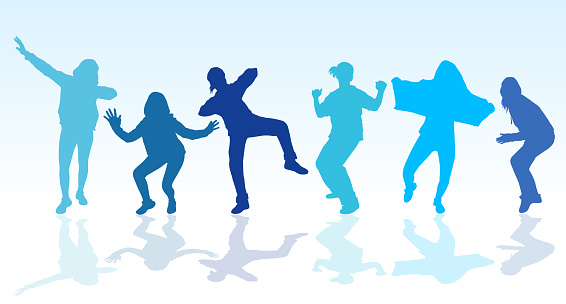 Expressing Joy through Movement: Vector Silhouette Illustration of Women Dancing, Laughing, and Having Fun, Capturing the Spirit of Celebration, Freedom, and Female Empowerment