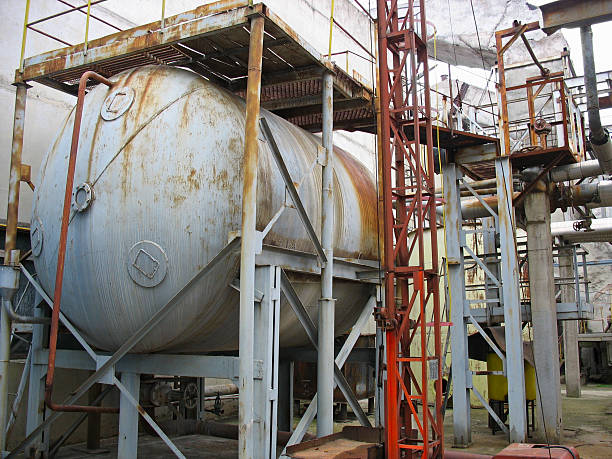 istock Old rusty industrial chemical tank 148164504