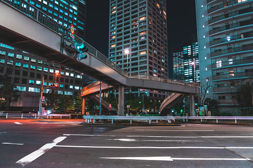 City road  in Tokyo City at night