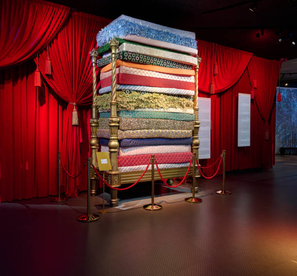 the fairy tale about the princess and the pea - hans christian andersen odense museum international landmark imagens e fotografias de stock