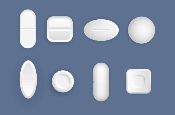 ilustrações de stock, clip art, desenhos animados e ícones de tablet - perscription capsule frame pill