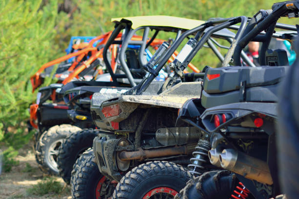 istock Cool view of active ATV and UTV at Summer 1481655294