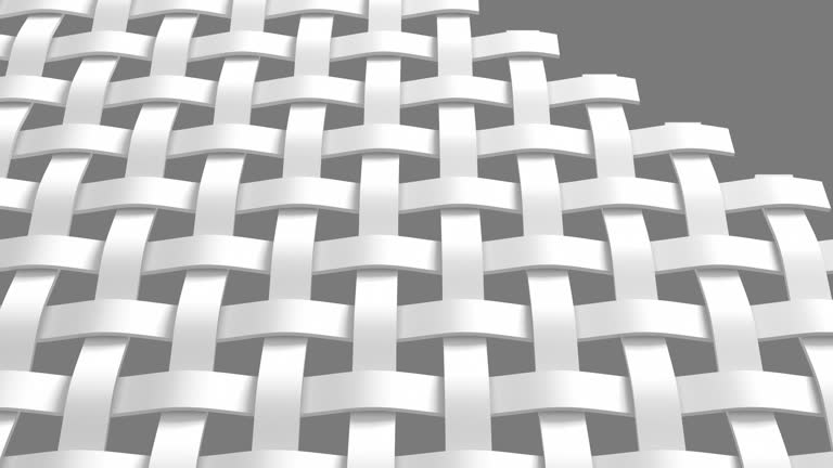 Abstract 3D Wavy Lines  Cross Weaving over gray Background. 4k Ultra HD resolution.