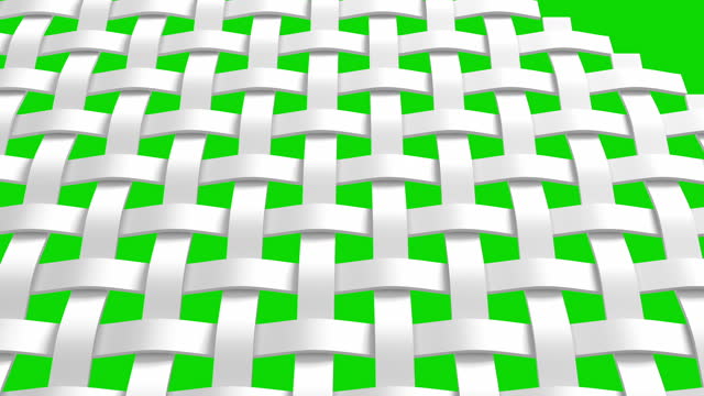 Abstract 3D Wavy Lines  Cross Weaving over Chroma key Background. 4k Ultra HD resolution.