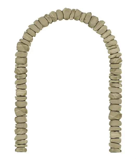 Vector illustration of The texture of an arch made of wild stone
