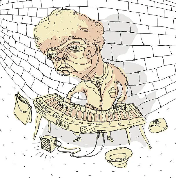 Vector illustration of Subway Musician
