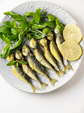 Fish, Marinated, Sardine, Seafood, Antioxidant, Food and drink, Anchovy, Passover, Roast, Cooked, Grilled, Plate, Roasted, Baked, Mediterranean Culture