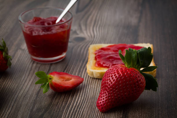 Strawberry jam is made from strawberries, This jam can be used for spreading white bread, filling cakes, etc.
