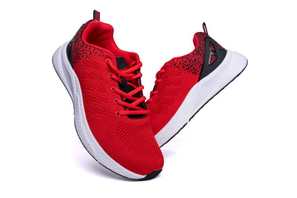 istock Red sneakers isolated on white 1481687558