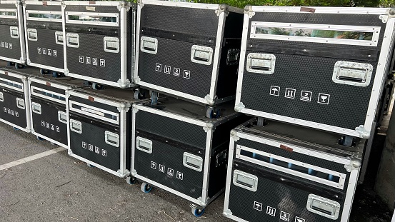 Equipment boxes with preparation for the concert